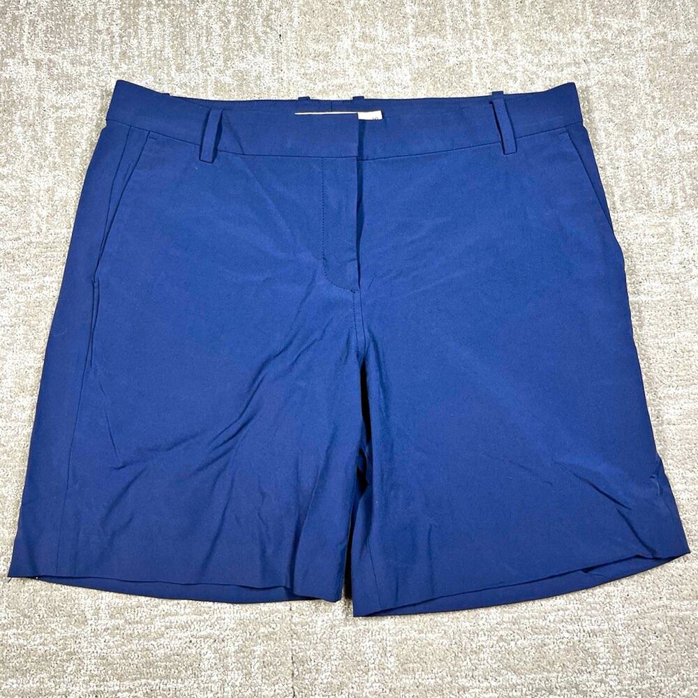 Tory Sport Tech Twill Chino Short Women Blue Size 10 7” Inseam Pockets